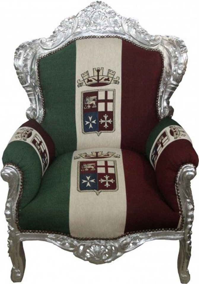 Casa Padrino Sessel Barock Sessel King" Italien / Silber - Möbel Antik Stil" von Casa Padrino