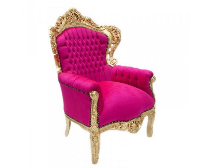 Casa Padrino Sessel Barock Sessel King Pink / Gold 85 x 85 x H. 120 cm von Casa Padrino