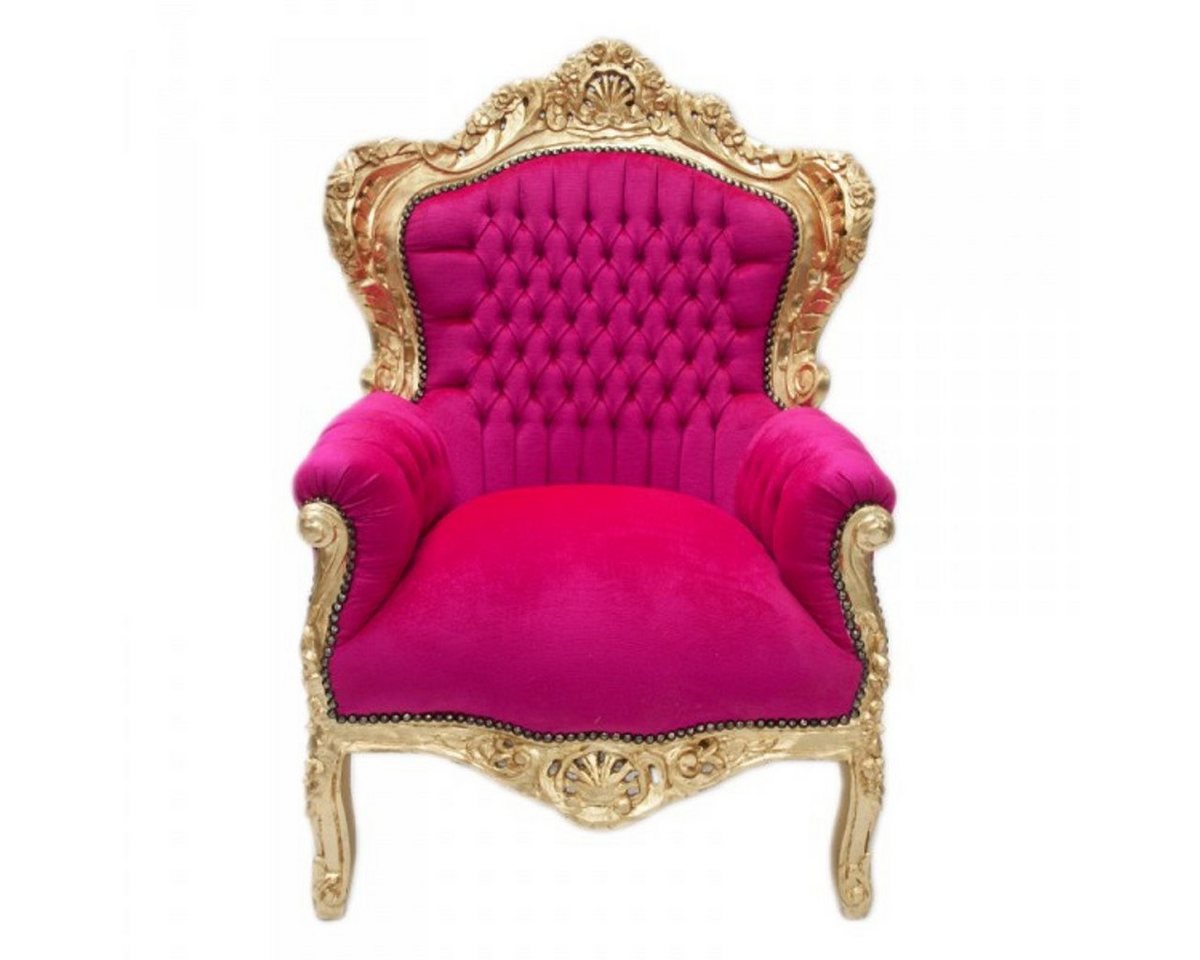 Casa Padrino Sessel Barock Sessel King" Pink / Gold Möbel Antik Stil" von Casa Padrino