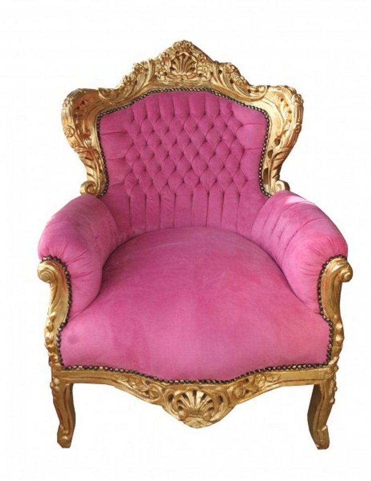 Casa Padrino Sessel Barock Sessel King" Pink /Gold- Antik Stil" von Casa Padrino