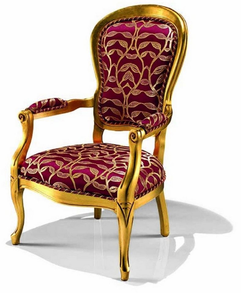 Casa Padrino Sessel Casa Padrino Luxus Barock Sessel Lila / Gold - Made in Italy von Casa Padrino