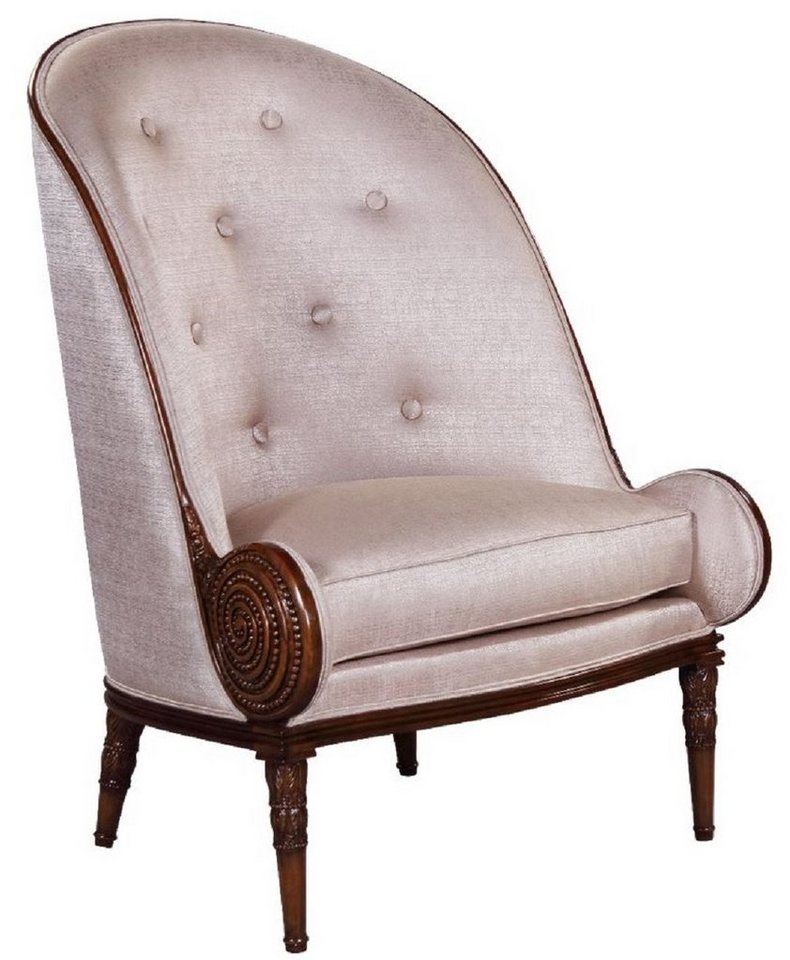 Casa Padrino Sessel Luxus Barock Mahagoni Sessel Silber / Dunkelbraun 90 x 83 x H. 119 cm - Wohnzimmer Sessel im Barockstil - Barock Wohnzimmer Möbel - Edel & Prunkvoll von Casa Padrino