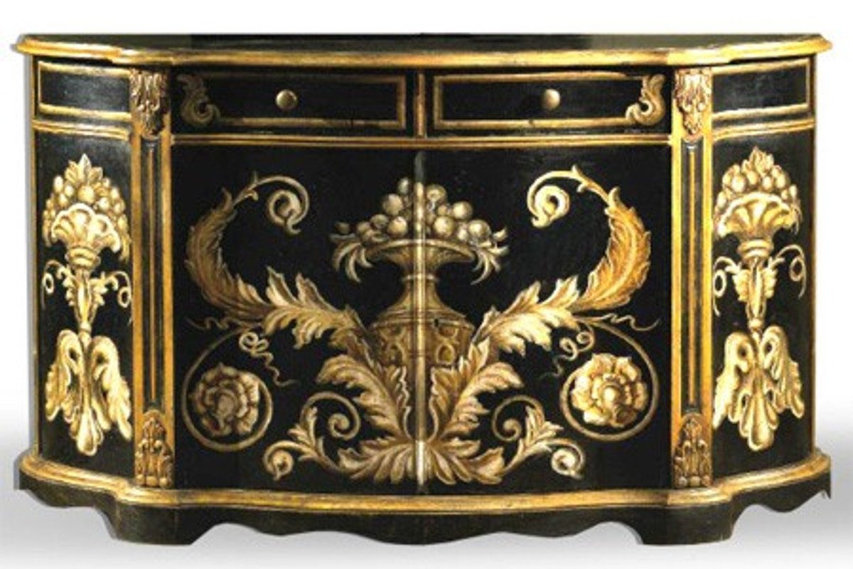 Casa Padrino Sideboard Casa Padrino Barock Sideboard Schwarz / Gold handbemalt 174 cm - Hotel Collection von Casa Padrino