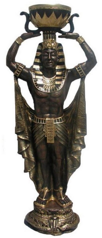 Casa Padrino Skulptur Deko Skulptur Ägypter mit Blumentopf Bronze / Schwarz / Gold H. 130 cm - Wetterbeständige Ägyptische Dekofigur - Wohnzimmer Garten Terrassen Skulptur Casa Padrino Skulptur Deko Skulptur Ägypter mit Blumentopf Bronze / Schwarz / Gold H. 130 cm - Wetterbeständige Ägyptische Dekofigur - Wohnzimmer Garten Terrassen Skulptur von Casa Padrino