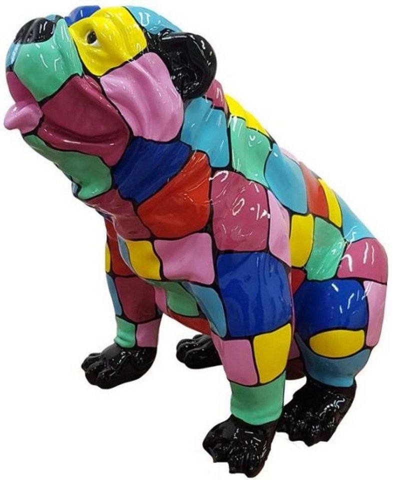 Casa Padrino Skulptur Designer Gartendeko Skulptur Hund Bulldogge Mehrfarbig 67 x H. 70 cm - Gartendeko Figur - Wetterbeständige Gartenfigur von Casa Padrino