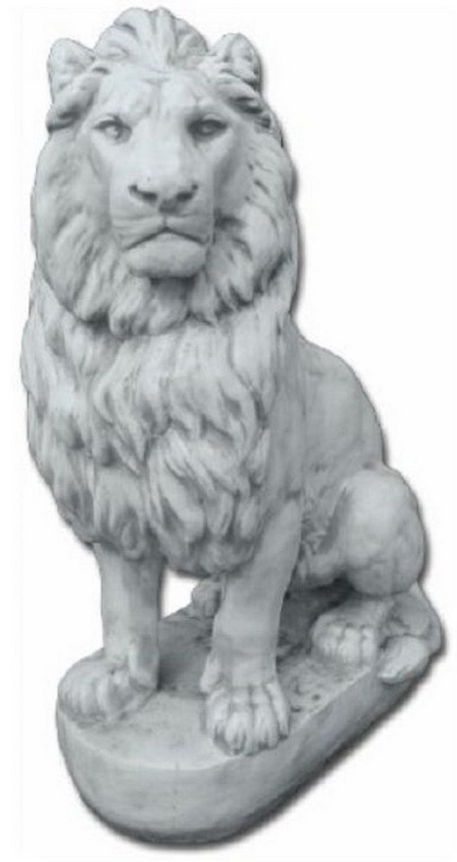 Casa Padrino Skulptur Luxus Fiberglas Dekofigur Löwe schaut nach links Grau 100 x 50 x H. 140 cm - Riesige Wetterbeständige Deko Skulptur - Wohnzimmer Deko - Gartendeko Tierfigur von Casa Padrino