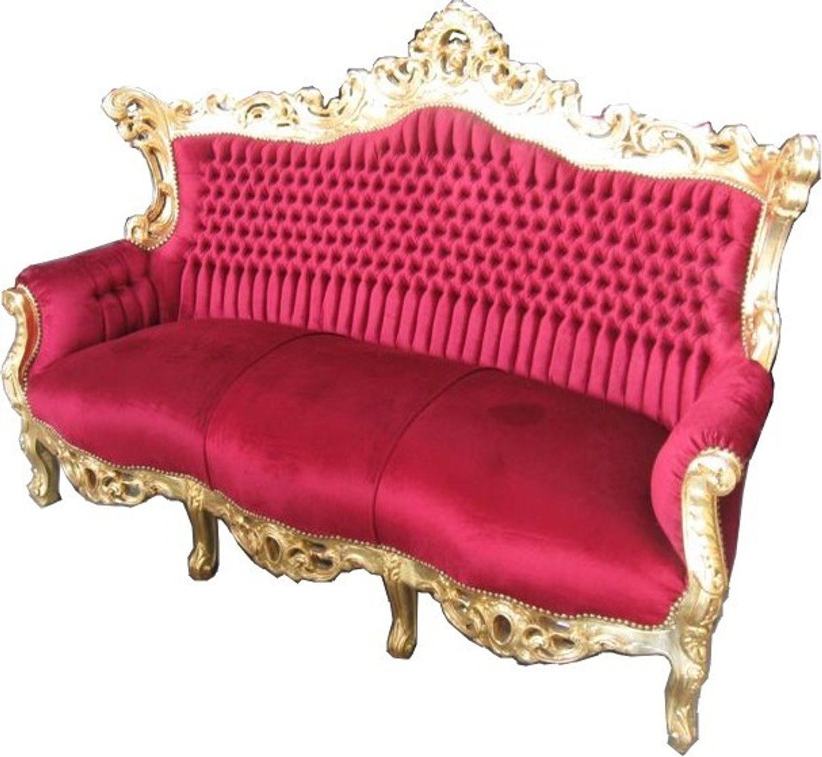 Casa Padrino Sofa Barock Sofa Master Bordeaux Rot / Gold - Barockmöbel von Casa Padrino