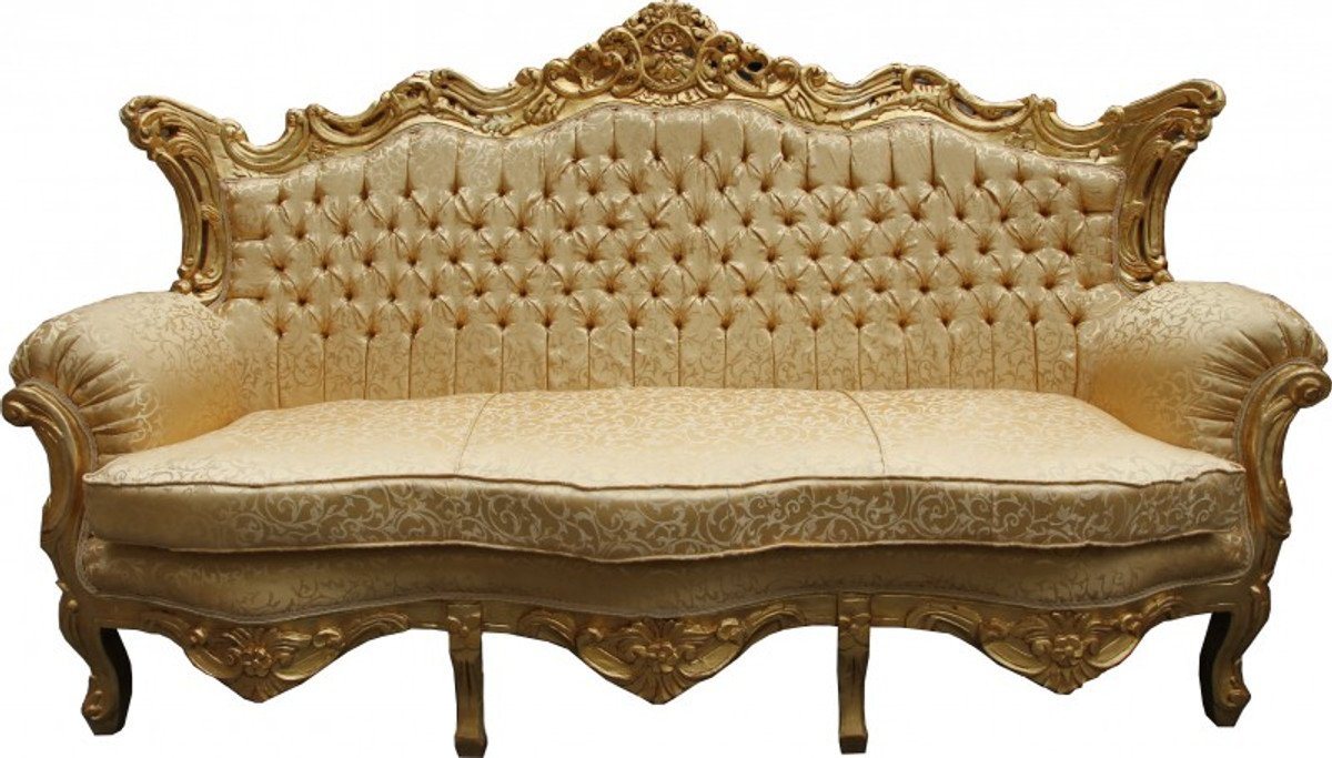 Casa Padrino Sofa Barock Sofa Master Gold Muster / Gold - Wohnzimmer Couch Möbel Lounge von Casa Padrino