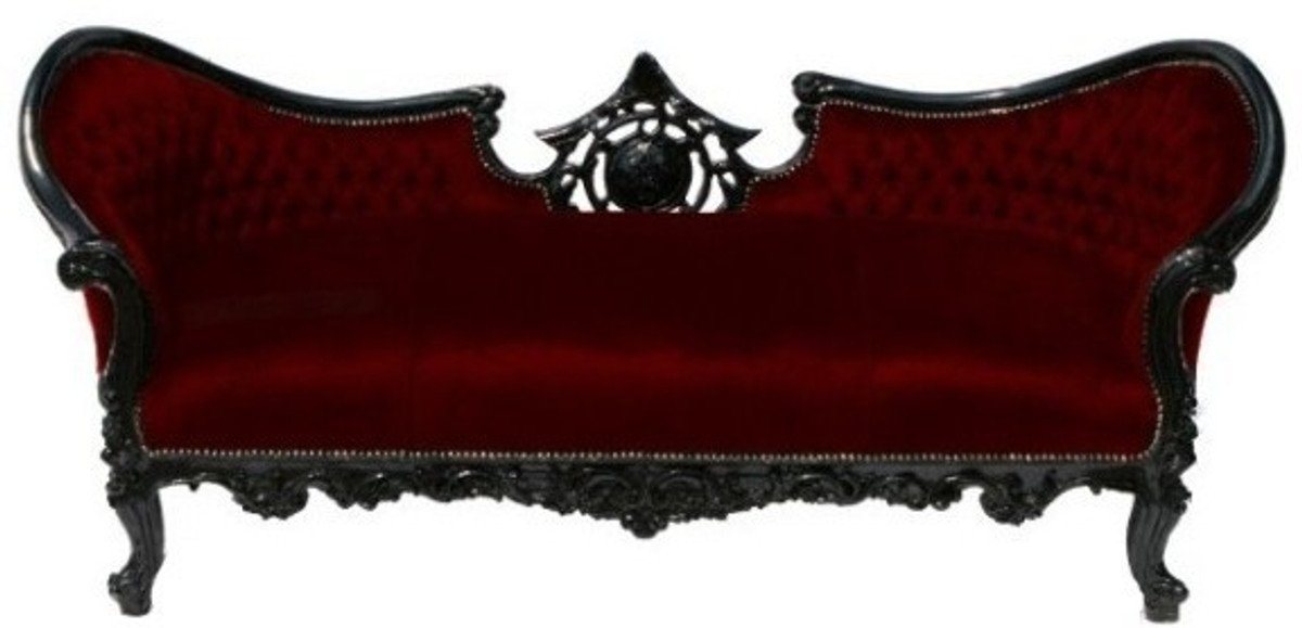 Casa Padrino Sofa Barock Sofa Vampire Bordeauxrot / Schwarz- Limited Edition - Lounge Couch von Casa Padrino