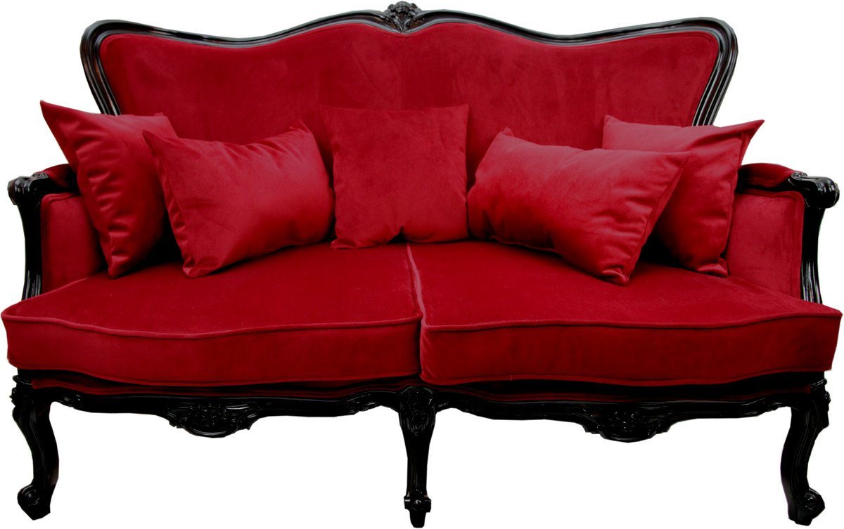 Casa Padrino Sofa Luxus Barock Sofa Bordeaux / Schwarz - Luxus Barock Möbel - Made in France - Hotel Restaurant Möbel - Luxury Collection von Casa Padrino