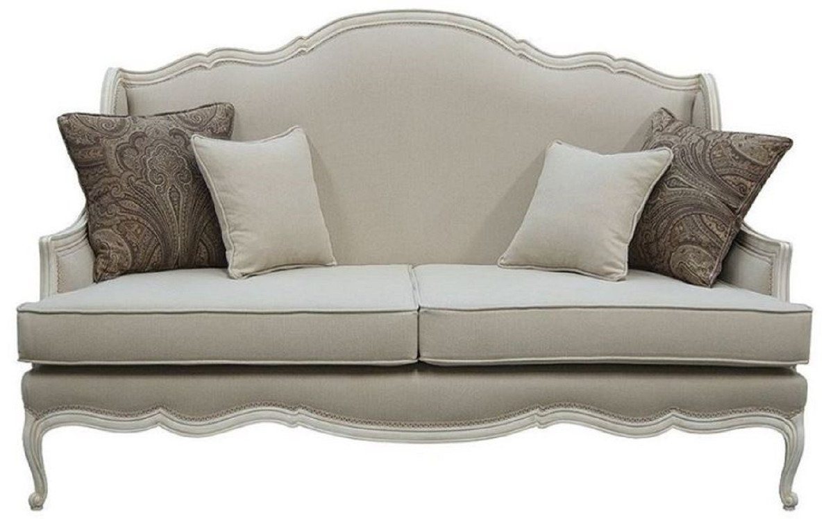 Casa Padrino Sofa Luxus Barock Sofa Grau / Antik Grau 185 x 95 x H. 111 cm - Wohnzimmer Sofa mit dekorativen Kissen - Edle Barock Möbel von Casa Padrino