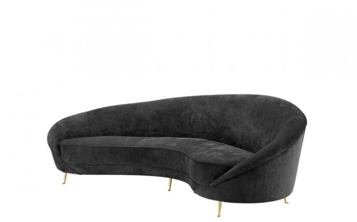 Casa Padrino Sofa Luxus Sofa Schwarz gebogen - Luxus Hotel Möbel von Casa Padrino