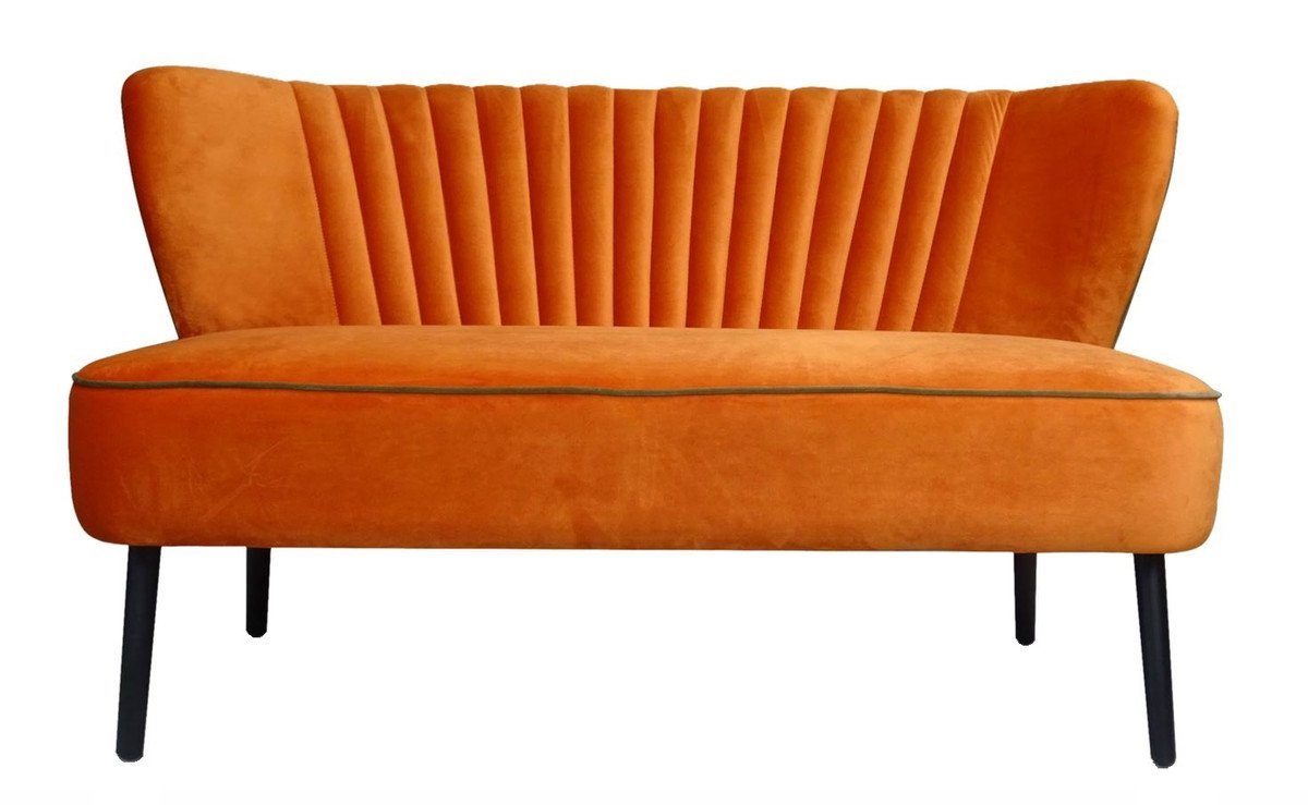 Casa Padrino Sofa Luxus Wohnzimmer Sofa Orange 129 x 75 x H. 73,5 cm - Designer Möbel von Casa Padrino