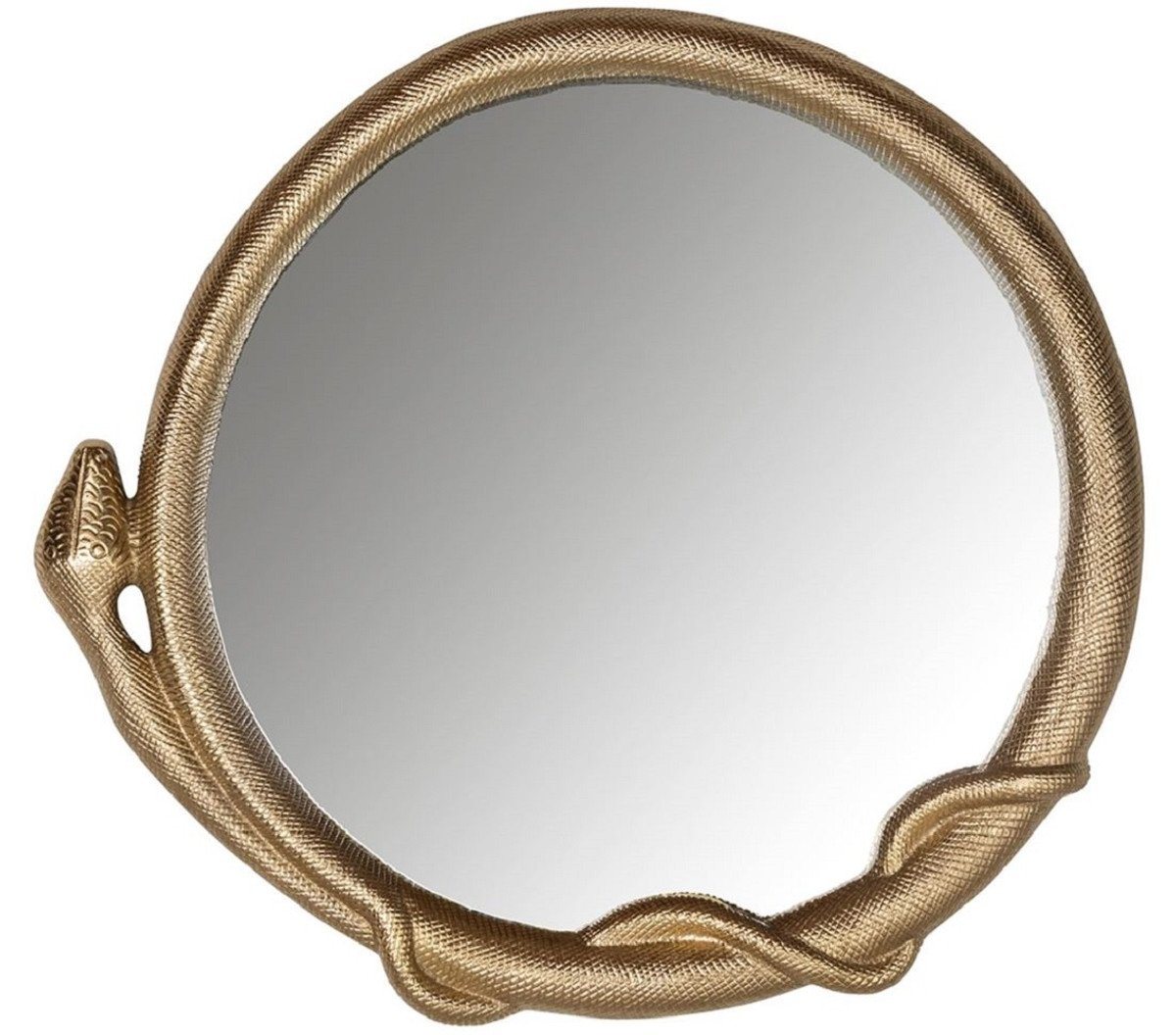 Casa Padrino Spiegel Designer Spiegel Schlange Gold 80 x 6 x H. 74 cm - Aluminium Wandspiegel - Wohnzimmer Spiegel - Garderoben Spiegel - Luxus Kollektion von Casa Padrino