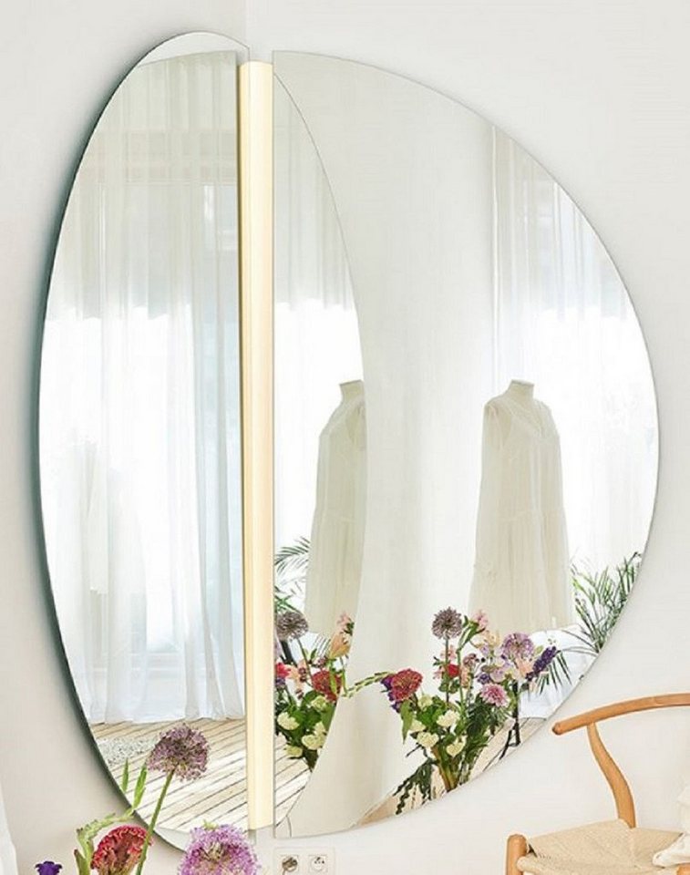 Casa Padrino Spiegel Luxus Eckspiegel 150 x 3,5 x H. 150 cm - Eck Wandspiegel mit LED Streifen - Hotel Spiegel - Boutique Spiegel - Luxus Qualität von Casa Padrino