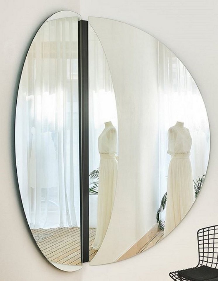 Casa Padrino Spiegel Luxus Eckspiegel Schwarz 150 x 3,5 x H. 150 cm - Eck Wandspiegel - Hotel Spiegel - Boutique Spiegel - Luxus Qualität von Casa Padrino