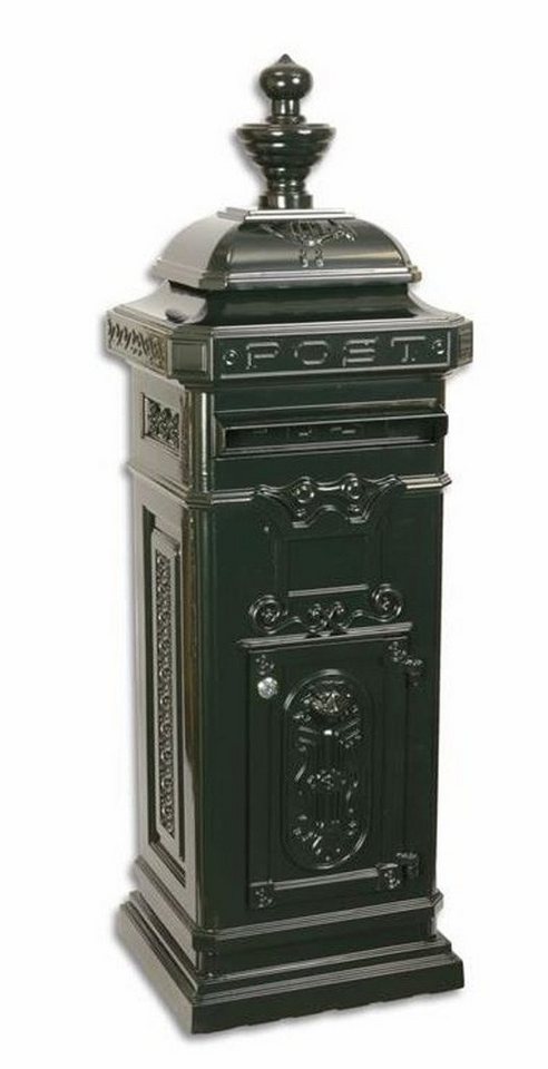 Casa Padrino Standbriefkasten Jugendstil Stand Briefkasten Dunkelgrün - Englischer Antik Stil Briefkasten Postkasten - Nostalgie von Casa Padrino