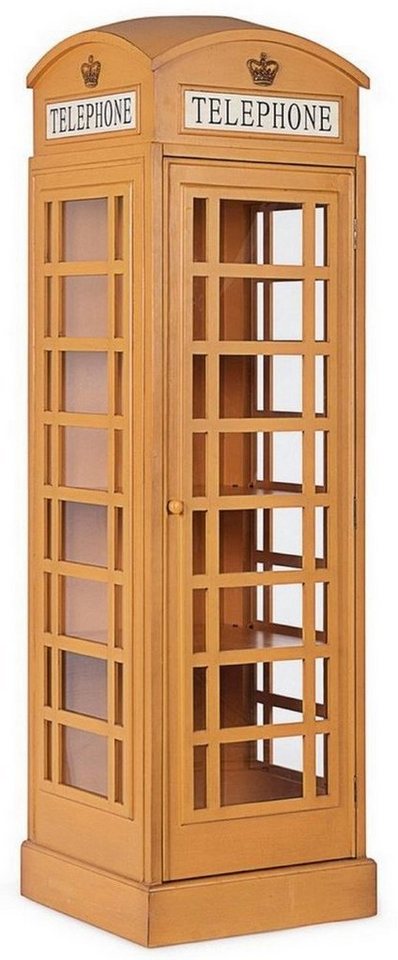 Casa Padrino Stauraumschrank Casa Padrino Landhausstil Bücherschrank Telefonzelle Antik Beige 55 x 51,5 x H. 180 cm - Telefonzellen Regalschrank im englischen Stil - Wohnzimmer Möbel im Landhausstil - Landhausstil Möbel von Casa Padrino