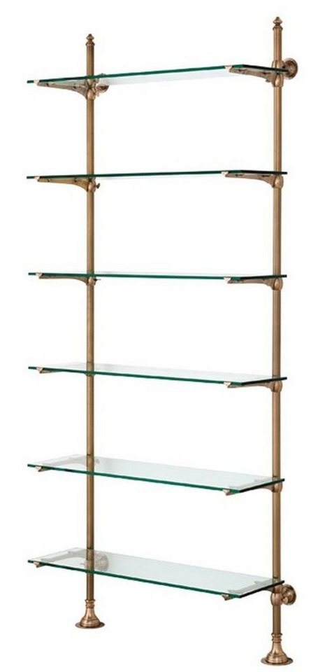 Casa Padrino Stauraumschrank Designer Wandregal Antik Messing 100 x 41 x H. 240 cm - Luxus Wohnzimmer Möbel von Casa Padrino