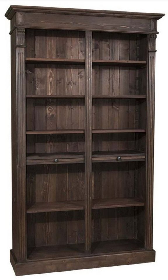 Casa Padrino Stauraumschrank Landhausstil Bücherschrank Dunkelbraun 119 x 39 x H. 197 cm - Landhausstil Wohnzimmer Regalschrank von Casa Padrino