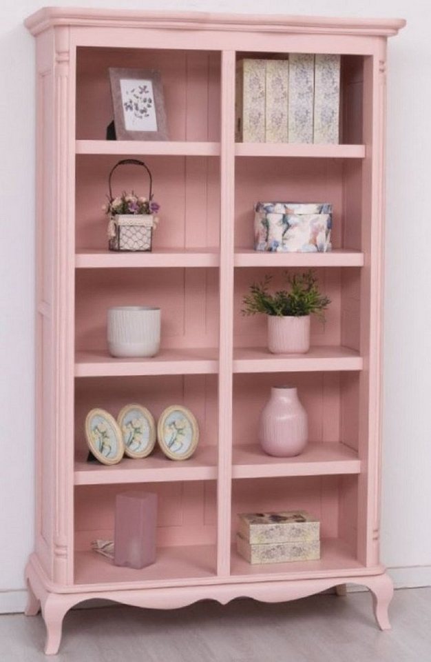 Casa Padrino Stauraumschrank Landhausstil Schrank Rosa 112 x 49 x H. 190 cm - Massivholz Regalschrank - Bücherschrank - Wohnzimmerschrank - Landhausstil Möbel von Casa Padrino