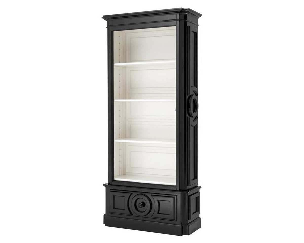 Casa Padrino Stauraumschrank Luxus Bücher Schrank Schwarz Wohnzimmer Schrank Barock Jugendstil Rokoko Vitrine Ladeneinrichtung von Casa Padrino