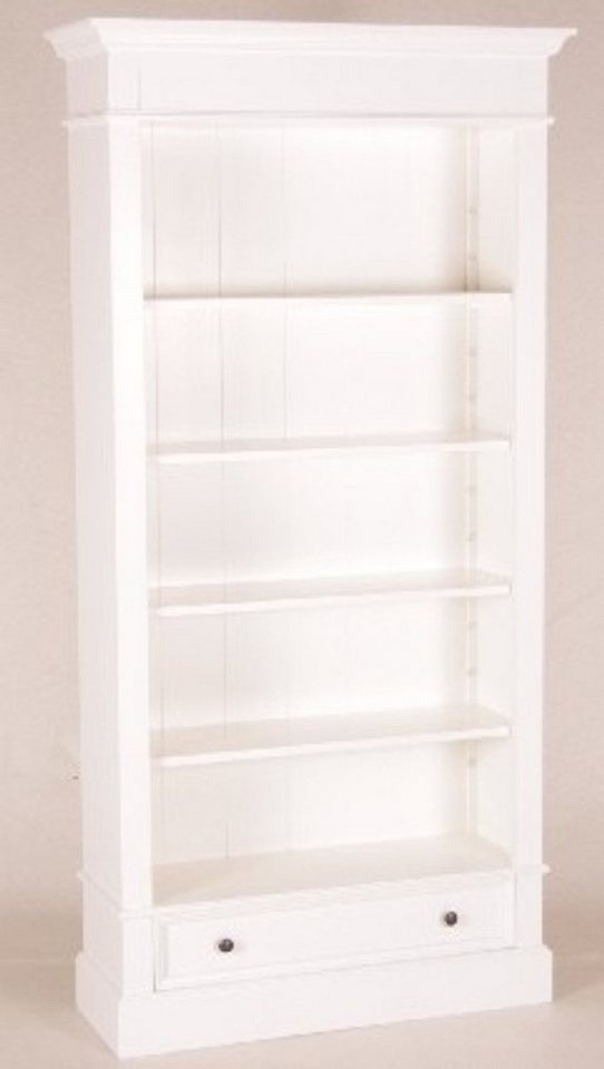 Casa Padrino Stauraumschrank Shabby Chic Landhaus Stil Schrank Bücherschrank Weiß B 100 H 200 cm- Schrank von Casa Padrino