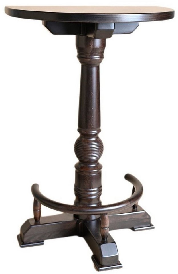 Casa Padrino Stehtisch Casa Padrino Luxus Stehtisch mit Fußstütze Dunkelbraun 75 x 50 x H. 110 cm - Halbrunder Massivholz Tisch - Halbrunder Massivholz Bartisch - Massivholz Möbel - Bar Möbel - Gastronomie Möbel von Casa Padrino