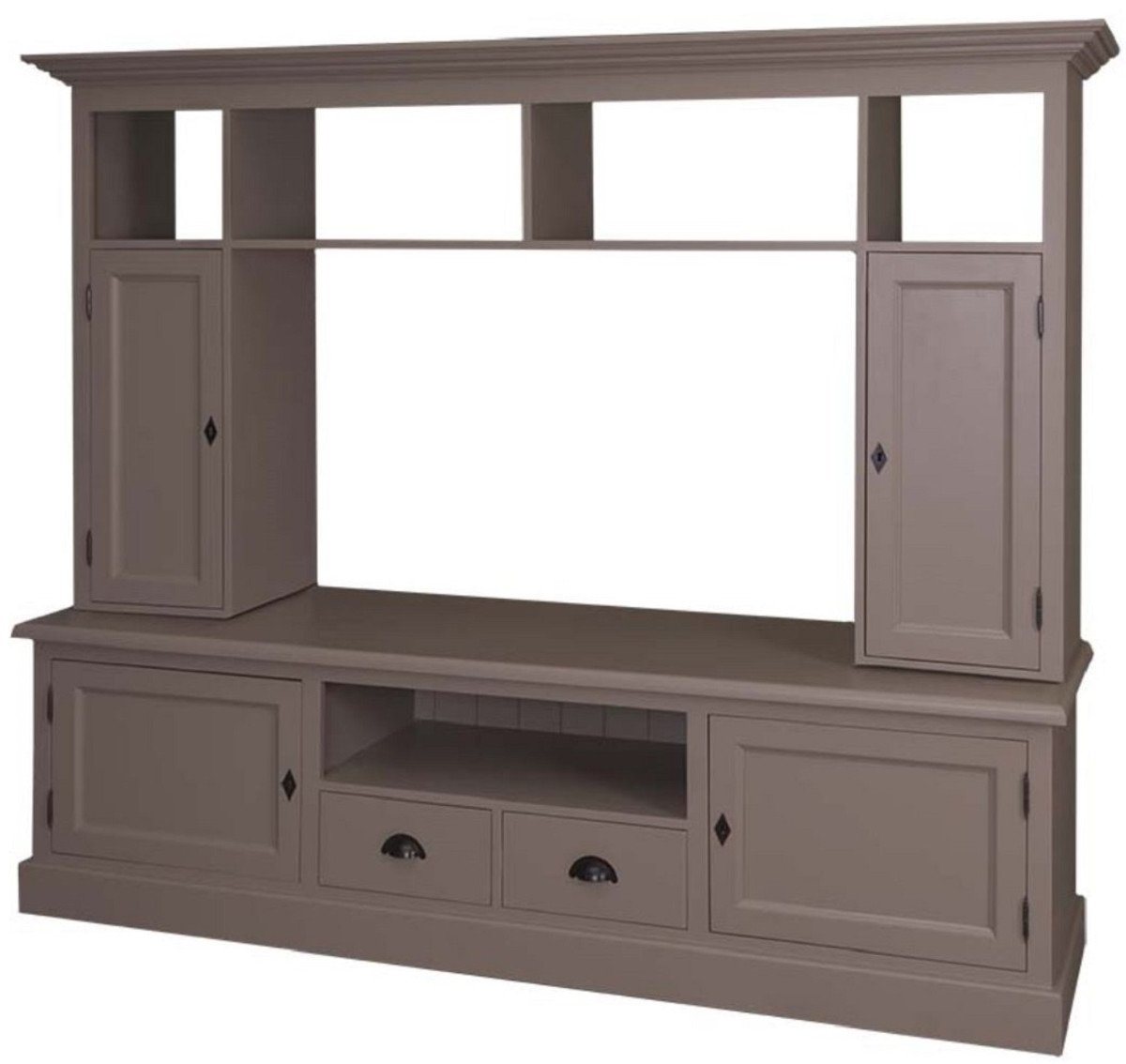 Casa Padrino TV-Schrank Landhausstil Fernsehschrank Oliv 207 x 46 x H. 166 cm - Massivholz TV Schrank - Wohnzimmerschrank - Landhausstil Wohnzimmermöbel von Casa Padrino