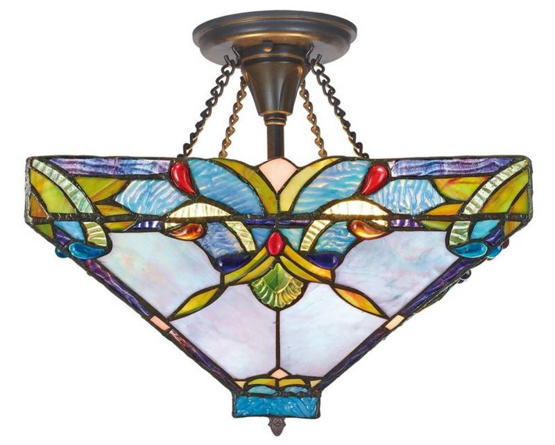 Casa Padrino Tiffany Deckenleuchte / Deckenlampe Bunt Ã 36 x H. 40 cm - Handgefertigte Tiffany Lampe von Casa Padrino