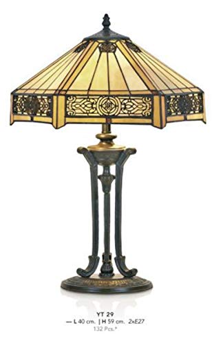 Casa Padrino Tiffany Tischleuchte Durchmesser 40cm, Höhe 59cm Mod11 Mosaik Leuchte Lampe Hockerleuchte Art Deco Jugendstil von Casa Padrino