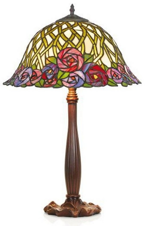 Casa Padrino Tischleuchte Tiffany Tischleuchte Hockerleuchte Durchmesser 40 cm - Leuchte Lampe von Casa Padrino
