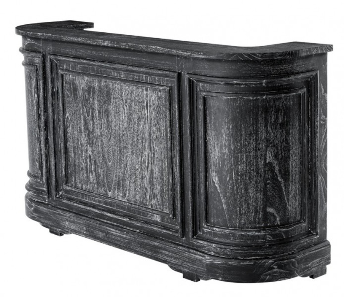 Casa Padrino Vintage Look Theken Schrank 190 cm Theke Schwarz Washed Antik Stil - Ladentheke Ladeneinrichtung Casa Padrino Vintage Look Theken Schrank 190 cm Theke Schwarz Washed Antik Stil - Ladentheke Ladeneinrichtung von Casa Padrino