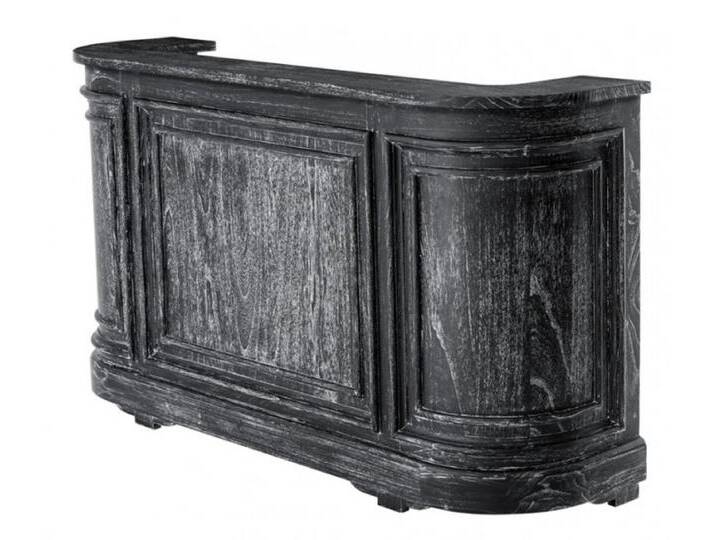 Casa Padrino Vintage Look Theken Schrank 190 cm Theke Schwarz Washed Antik Stil - Ladentheke Ladeneinrichtung von Casa Padrino