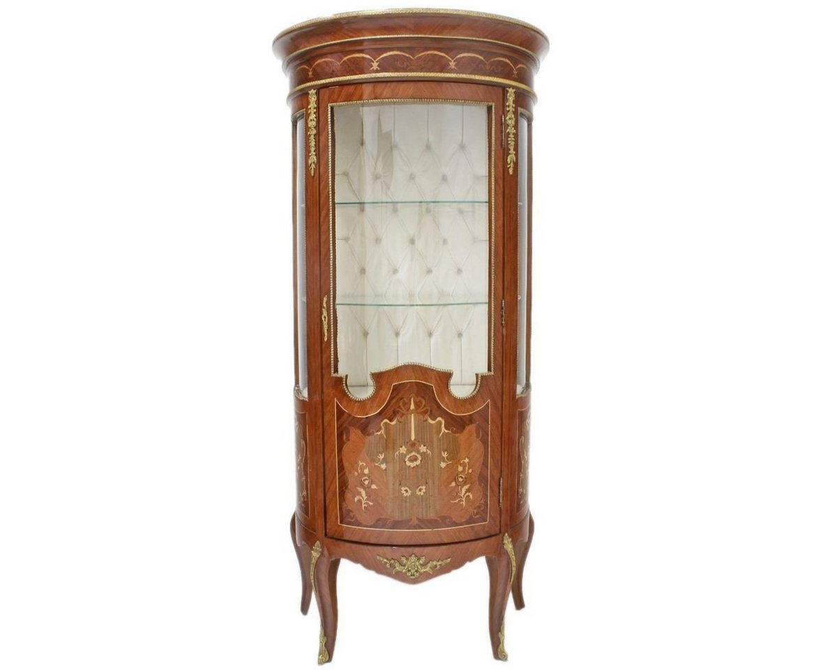 Casa Padrino Vitrine Barock Glas Vitrine Vitrinenschrank 80 x H 175 cm - Barock Möbel - Vitrinenschrank - Wohnzimmerschrank Schrank Mahagoni von Casa Padrino