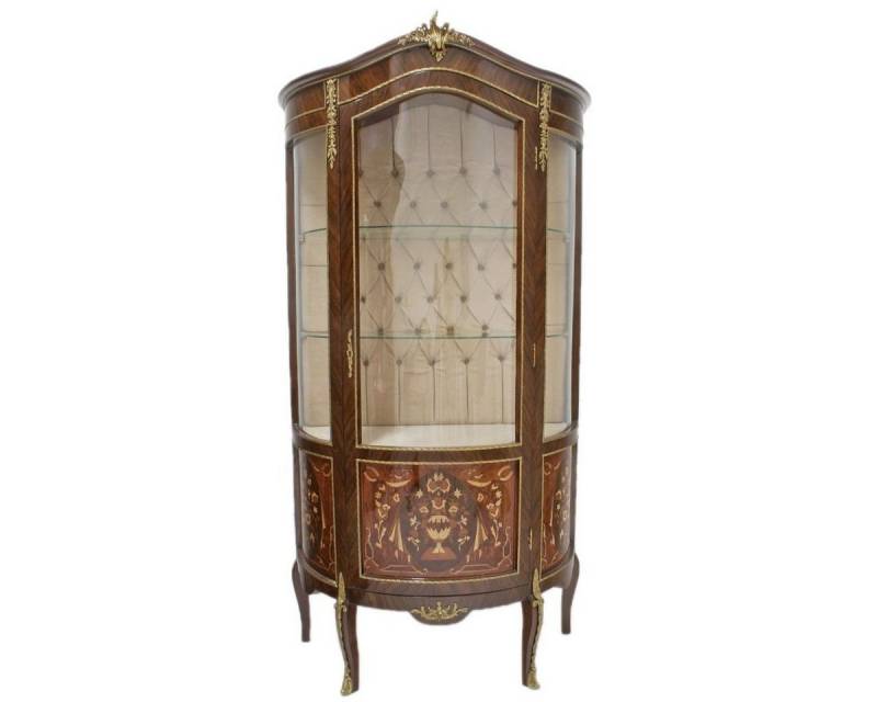 Casa Padrino Vitrine Barock Glas Vitrine Vitrinenschrank - Barock Möbel - Vitrinenschrank - Wohnzimmerschrank Schrank Mahagoni von Casa Padrino