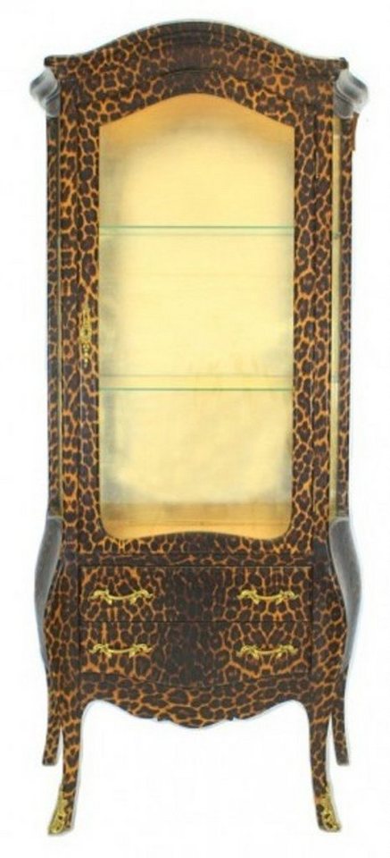 Casa Padrino Vitrine Barock Vitrine Leopard - Vitrinenschrank - Möbel Wohnzimmer Schrank von Casa Padrino