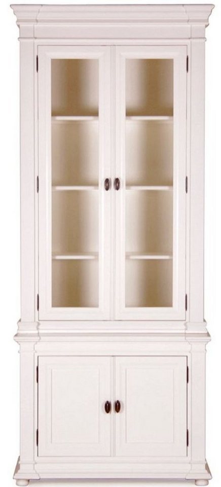 Casa Padrino Vitrine Landhausstil Vitrinenschrank Antik Weiß 100 x 50 x H. 242 cm - Handgefertigte Shabby Chic Vitrine von Casa Padrino