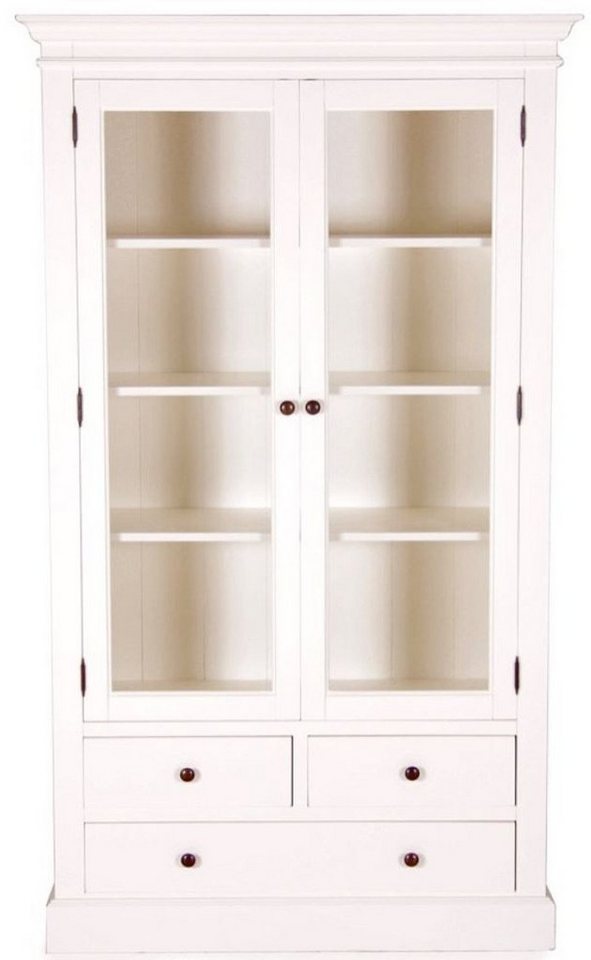 Casa Padrino Vitrine Landhausstil Vitrinenschrank Antik Weiß 110 x 45 x H. 190 cm - Handgefertigte Shabby Chic Vitrine von Casa Padrino