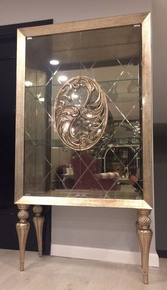 Casa Padrino Vitrine Luxus Barock Vitrine Antik Gold - Handgefertigter Massivholz Vitrinenschrank im Barockstil - Edle Barock Möbel Casa Padrino Vitrine Luxus Barock Vitrine Antik Gold - Handgefertigter Massivholz Vitrinenschrank im Barockstil - Edle Barock Möbel von Casa Padrino