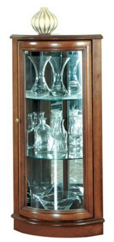 Casa Padrino Vitrine Luxus Eckvitrine Braun 40 x 45 x H. 108 cm - Massivholz Eckschrank - Wohnzimmerschrank - Luxus Massivholz Wohnzimmer Möbel von Casa Padrino