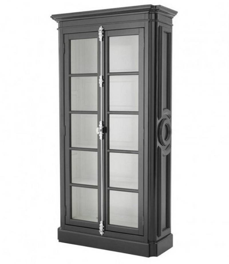 Casa Padrino Vitrine Luxus Vitrinen Schrank Schwarz - Wohnzimmer Schrank Barock Jugendstil Rokoko Ladeneinrichtung - Luxus Hotel & Boutique Möbel von Casa Padrino