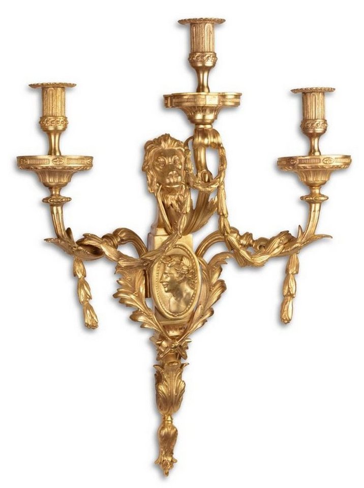 Casa Padrino Wandkerzenhalter Barock Wandkerzenhalter Gold 51 x 26,5 x H. 86 cm - Hotel & Restaurant Möbel von Casa Padrino