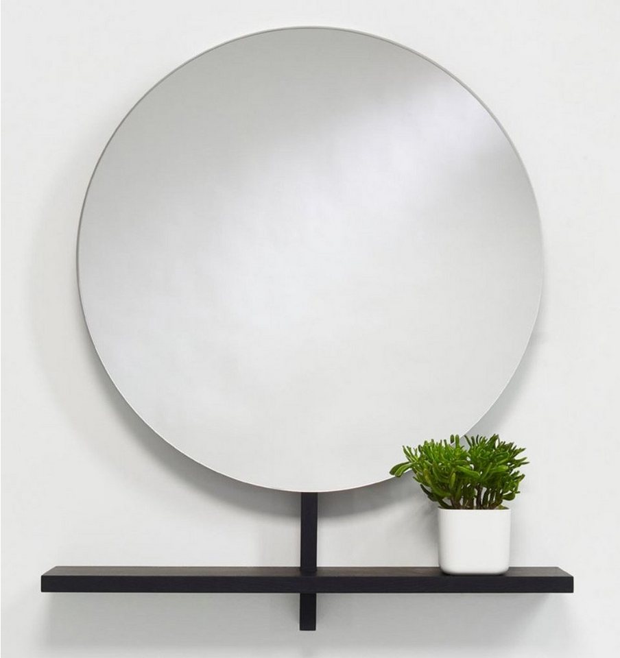 Casa Padrino Wandspiegel Luxus Spiegel / Wandspiegel mit Ablage Schwarz 100 x 20 x H. 115 cm - Luxus Möbel von Casa Padrino