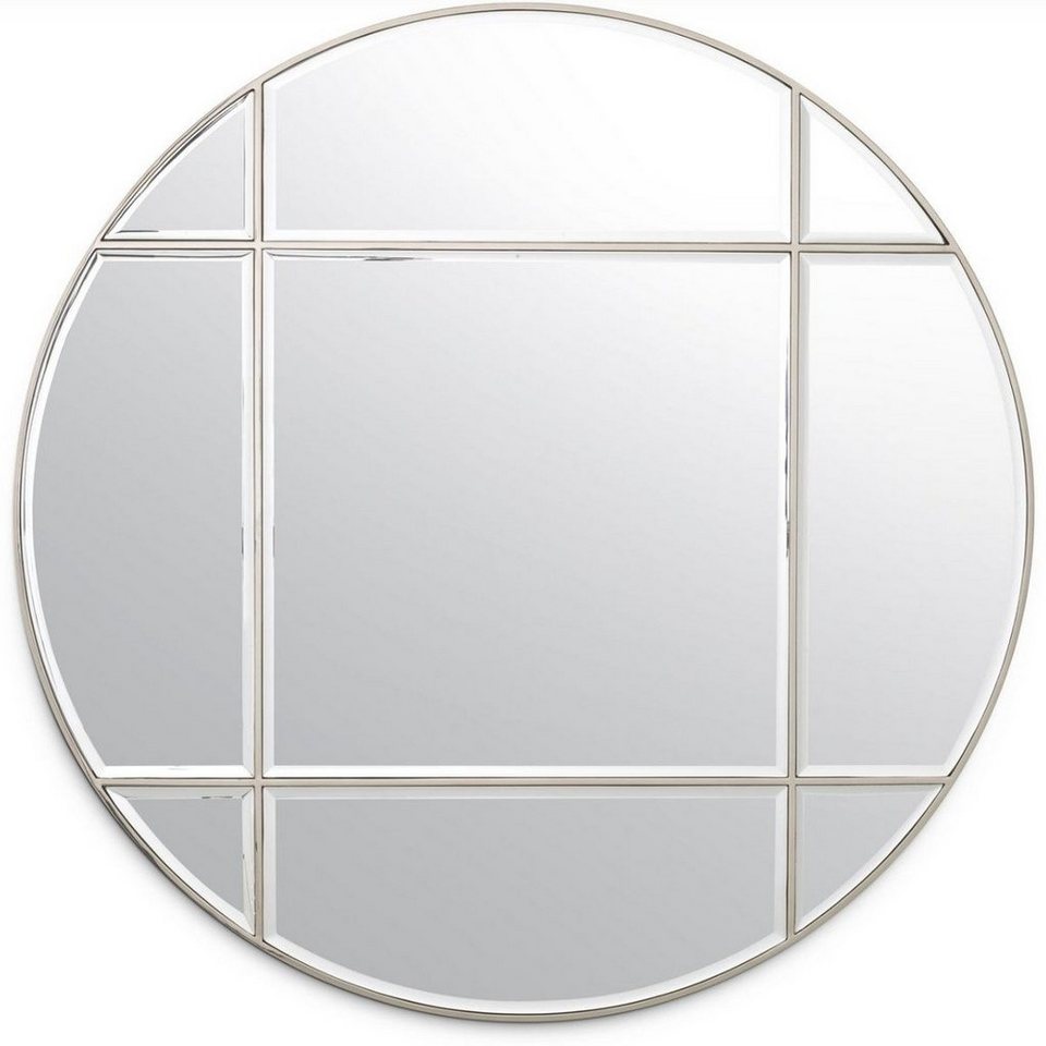 Casa Padrino Wandspiegel Luxus Spiegel Silber Ø 110 cm - Runder Wandspiegel - Wohnzimmer Spiegel - Garderoben Spiegel - Luxus Qualität von Casa Padrino
