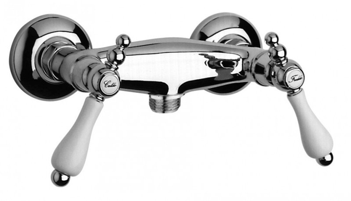 Casa Padrino Wannenarmatur Luxus Bad Zubehör - Jugendstil Retro Brausebatterie ohne flexiblen Anschlussschlauch - Armatur für Badewanne - Chrom - Serie Milano - Made in Italy von Casa Padrino