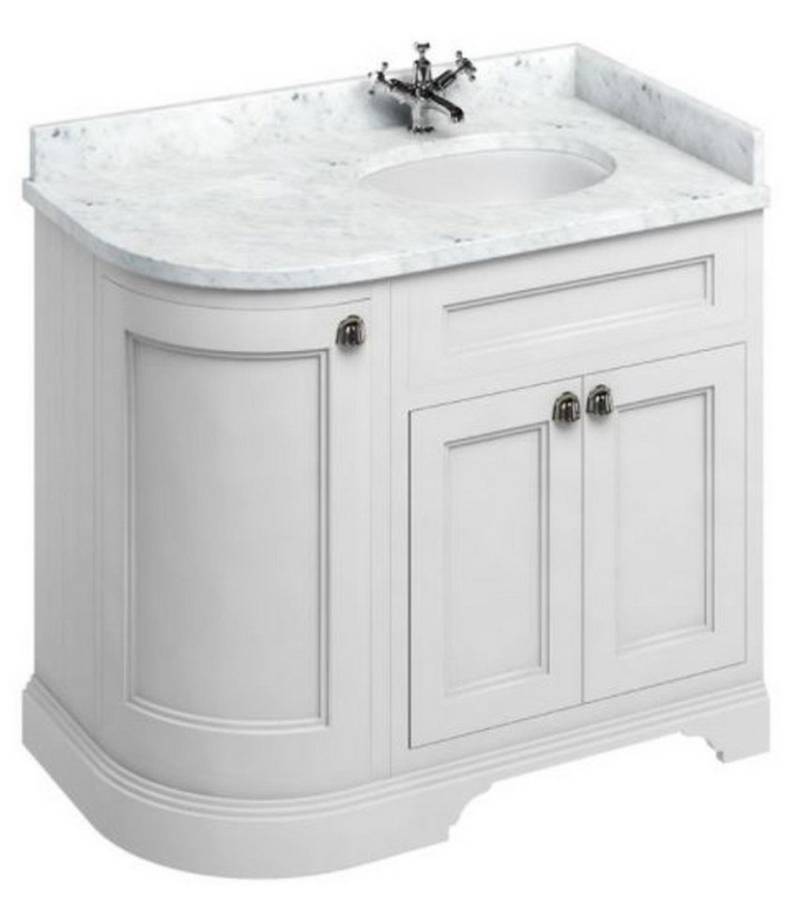 Casa Padrino Waschtisch Waschschrank mit Marmorplatte und 3 Türen - Luxus Waschtisch von Casa Padrino