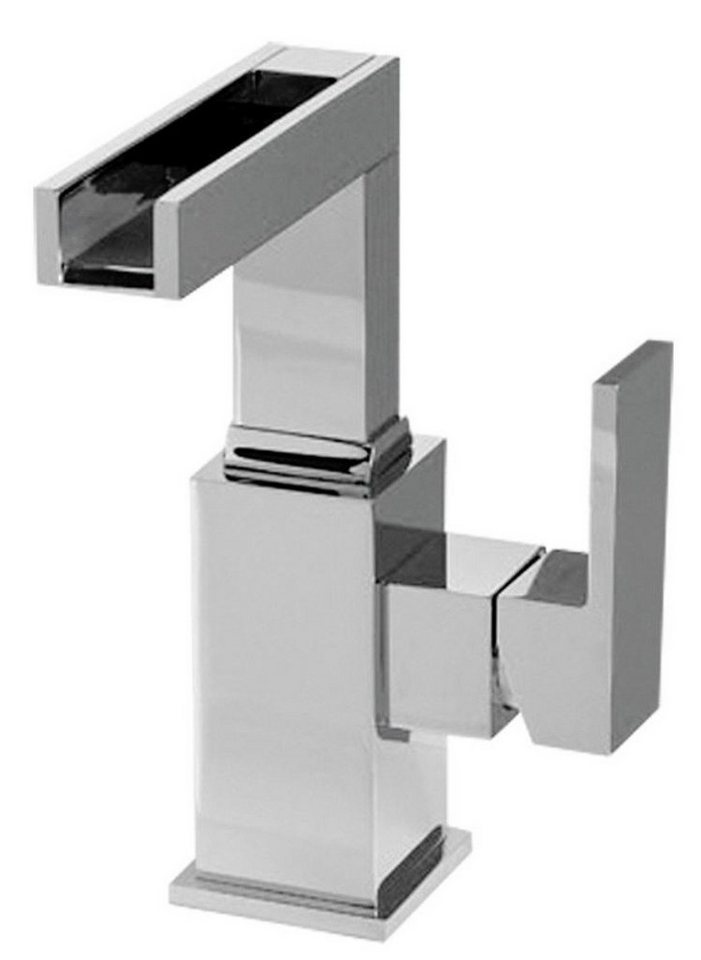 Casa Padrino Waschtischarmatur »Luxus Badezimmer Waschtischarmatur Silber H. 18,8 cm - Einhand-Waschtischbatterie mit Wasserfall-Auslauf« von Casa Padrino