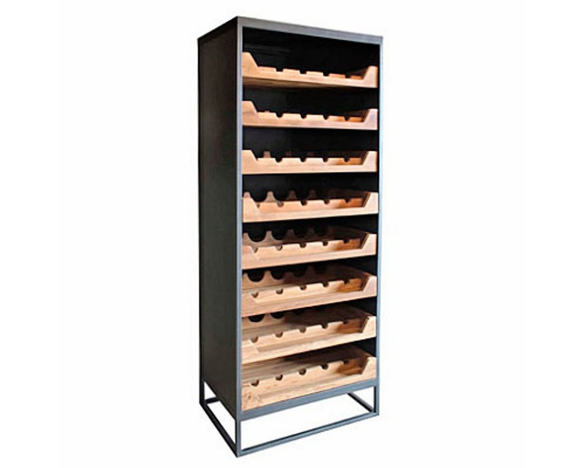 Casa Padrino Weinschrank Industrial Look Weinschrank 67x45x183cm Metall / Holz - Weinregal von Casa Padrino