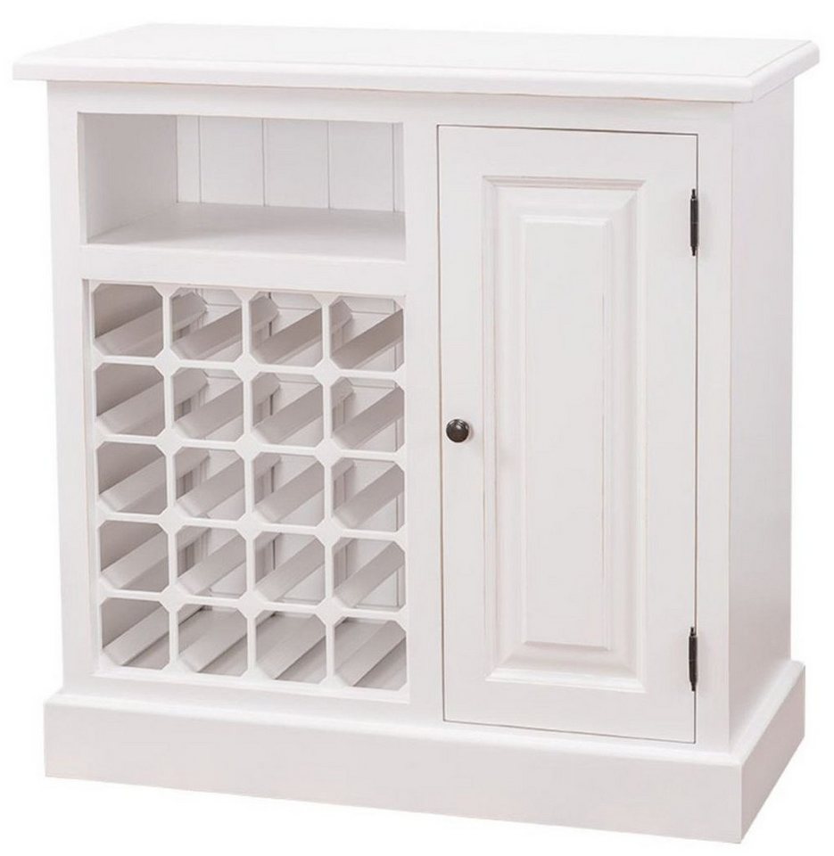 Casa Padrino Weinschrank Landhausstil Weinschrank Weiß 90 x 41 x H. 90 cm - Landhausstil Möbel von Casa Padrino